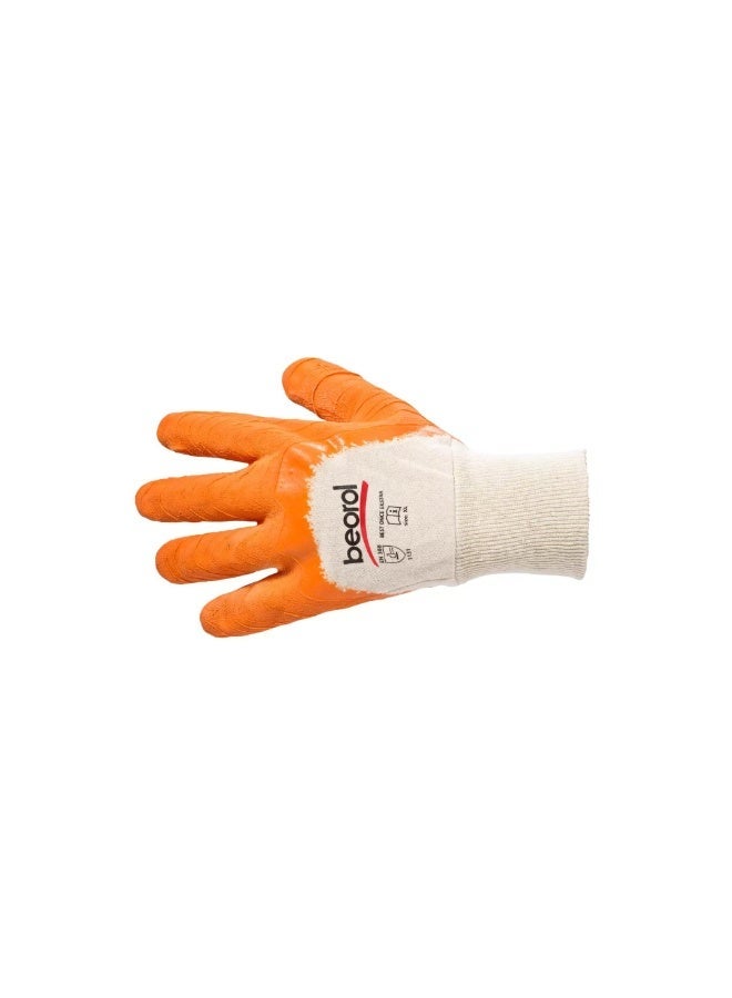 Beorol Gloves Best Once Extra - Use For Rough Construction Work, Made of Cotton / Latex, Orange Color XL - Image 1